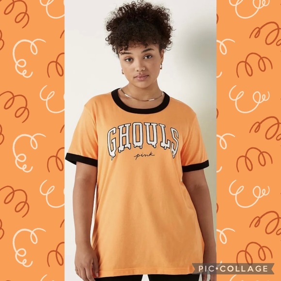 Victoria's Secret PINK L XL XXL Halloween Short
Sleeved Campus Tee VS GLOWS - Picture 4 of 7